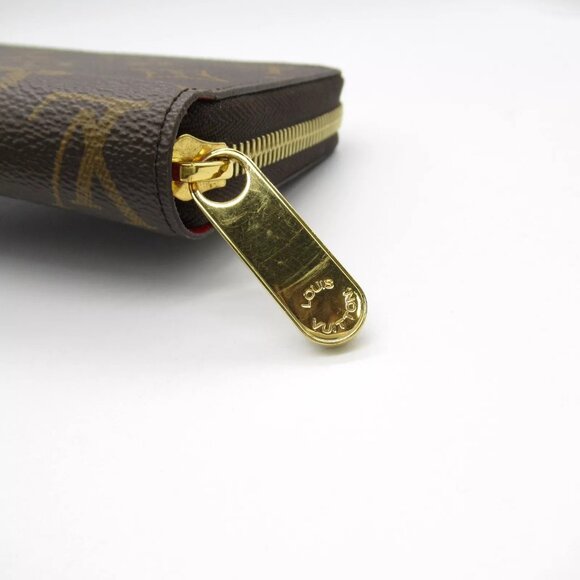 LOUIS VUITTON Zippy Round wallet M41896 Monogram canvas Brown Coquelicot Used LV - Picture 6 of 10